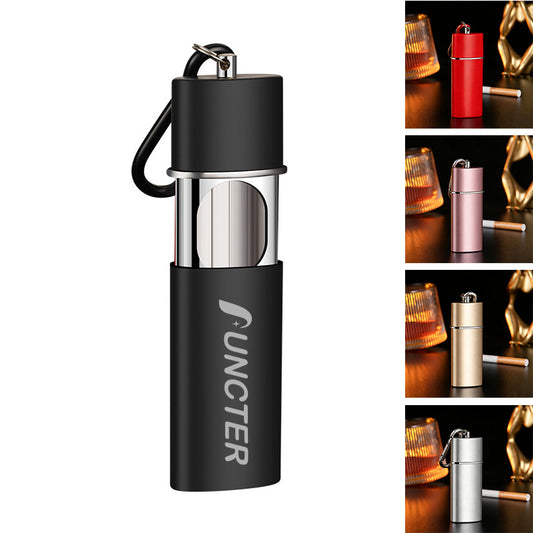 Spill-Proof Travel Ashtray with Key Ring, Aluminum Portable Pocket Ashtray
