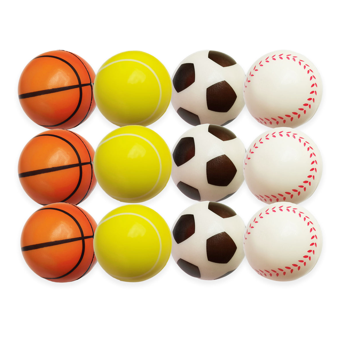 2 1/2' High Quality PU Material Stress Relief Breathable Flat Stress Balls-12" A Set
