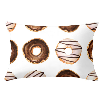 Full Printed 20 x 26" Premium Doughnut Polyester Short Plush Throw Pillowcase W/Hidden Zipper