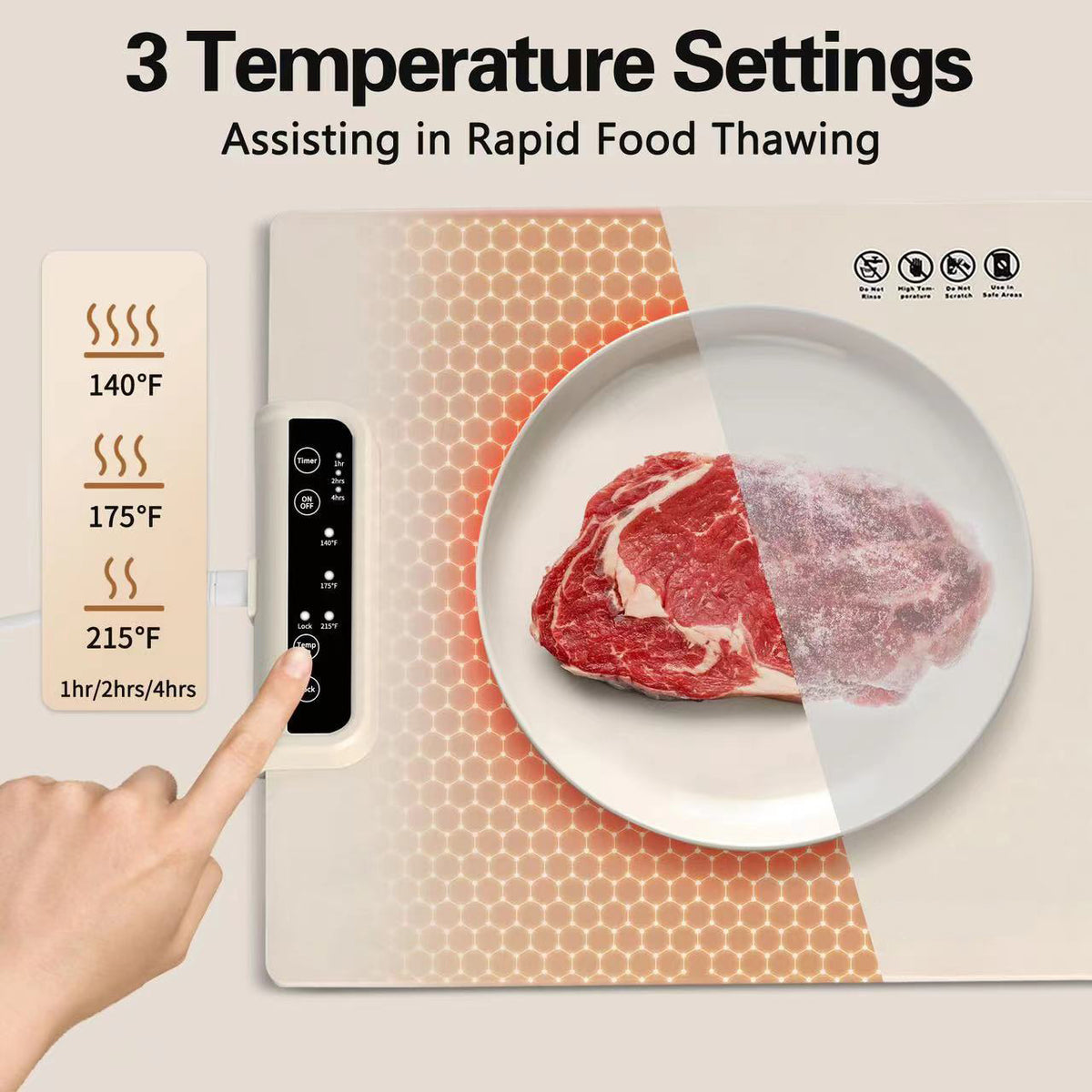 Warming Mat for Food, Electric Silicone Food Warmer Heating Mat