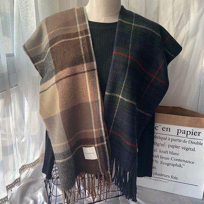 79'' Polyester Tartan Scarf Pashmina Shawls and Wraps Fringed Scarf - Embroidery