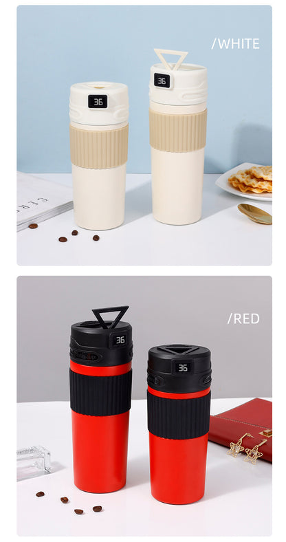 16Oz/480ml Smart LED Water Bottle Vacuum Insulated Bottle Thermal Cup W/ Digital Temperature Display