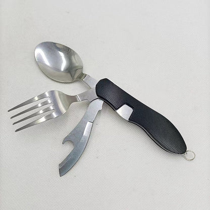 Outdoor Portable Stainless Steel Multifunctional Folding Camping Detachable Spork