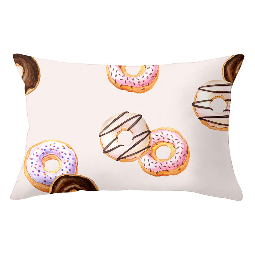 Full Printed 20 x 26" Premium Doughnut Polyester Short Plush Throw Pillowcase W/Hidden Zipper