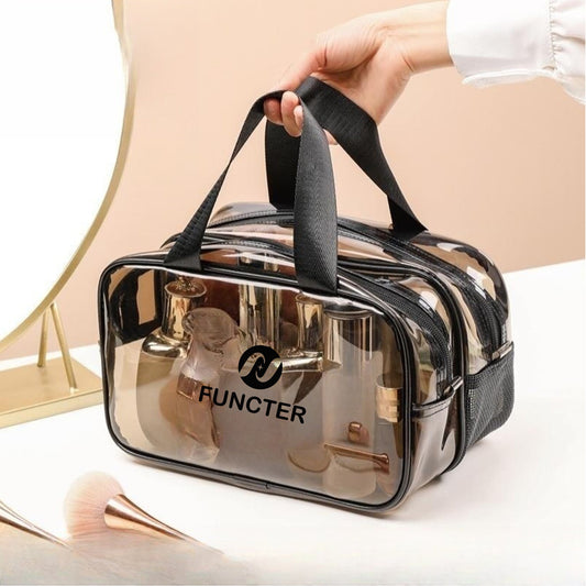 Waterproof Cosmetic Bag for Travel - Double Layer Dry/Wet Shower Organizer