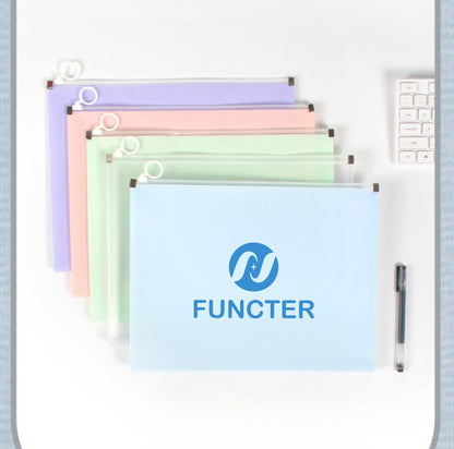 Colorful Zip Plastic Envelopes A5 Zipper Document Folder Letter File Folders Expanding Envelope