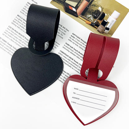 PU Leather Love Heart Shape Luggage Tag Suitcase Tag