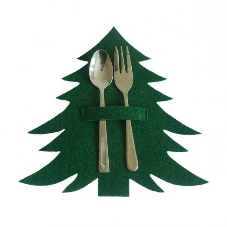 Tableware Holder Knifes Forks Silverware Pouch Pockets Christmas Tree Table Decorations Centerpieces