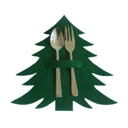 Tableware Holder Knifes Forks Silverware Pouch Pockets Christmas Tree Table Decorations Centerpieces