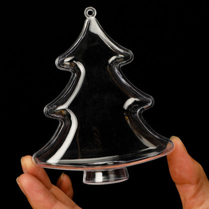 Christmas Tree Shaped Acrylic Fillable Ornaments DIY Christmas Ball