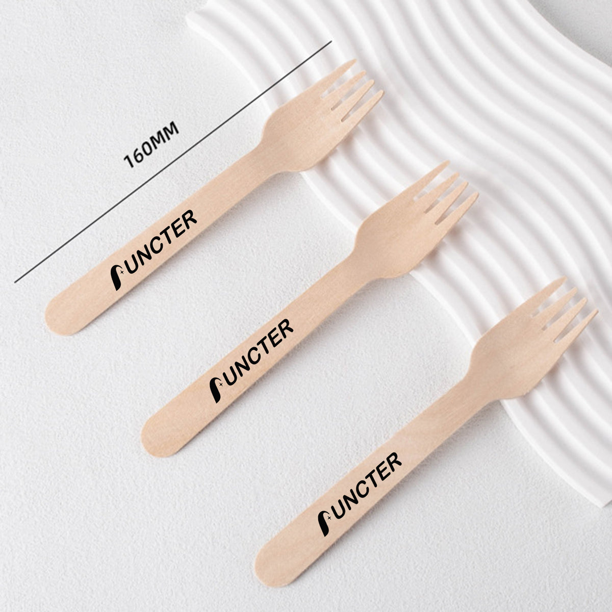 6.3" L Eco-Friendly Wooden Forks Disposable Utensils for Party