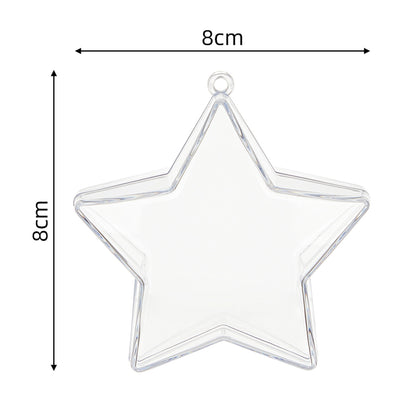 3.15" Acrylic Star Shaped Fillable Ornaments DIY Christmas Ball