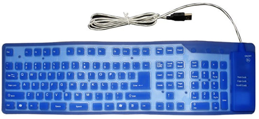109 Keys Portable Wired Shinny Silicone Keyboard
