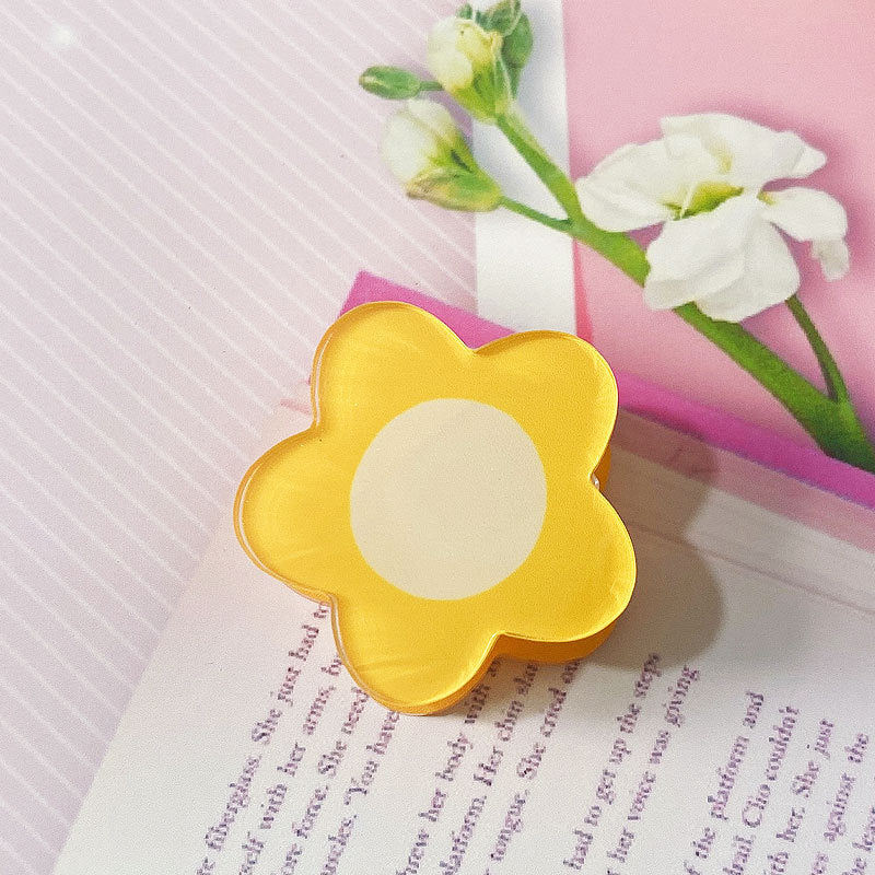Flower Shaped Acrylic Paper Album Memo Clip Bag Binder Sealing Clip Food Bag Clamp-Two Sides Imprint
