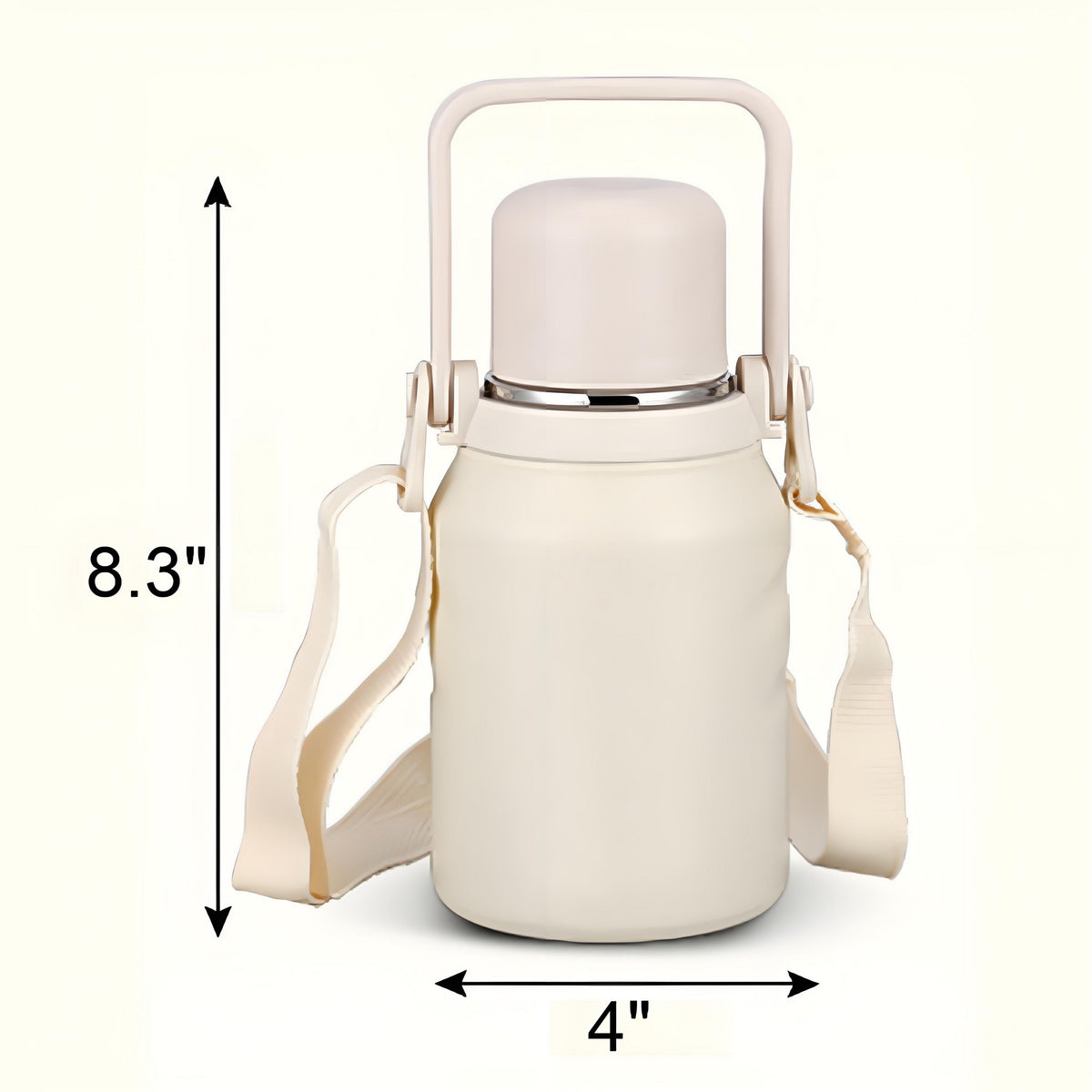27oz Portable Double Wall Vacuum Stainless Steel Water Bottle w/ Handle & Strap