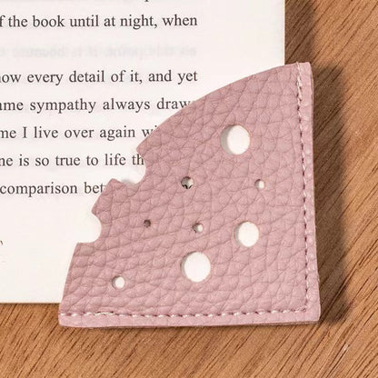 Cheese Shape Bookmark Triangle PU Leather Bookmark Page Corner for Book Lover