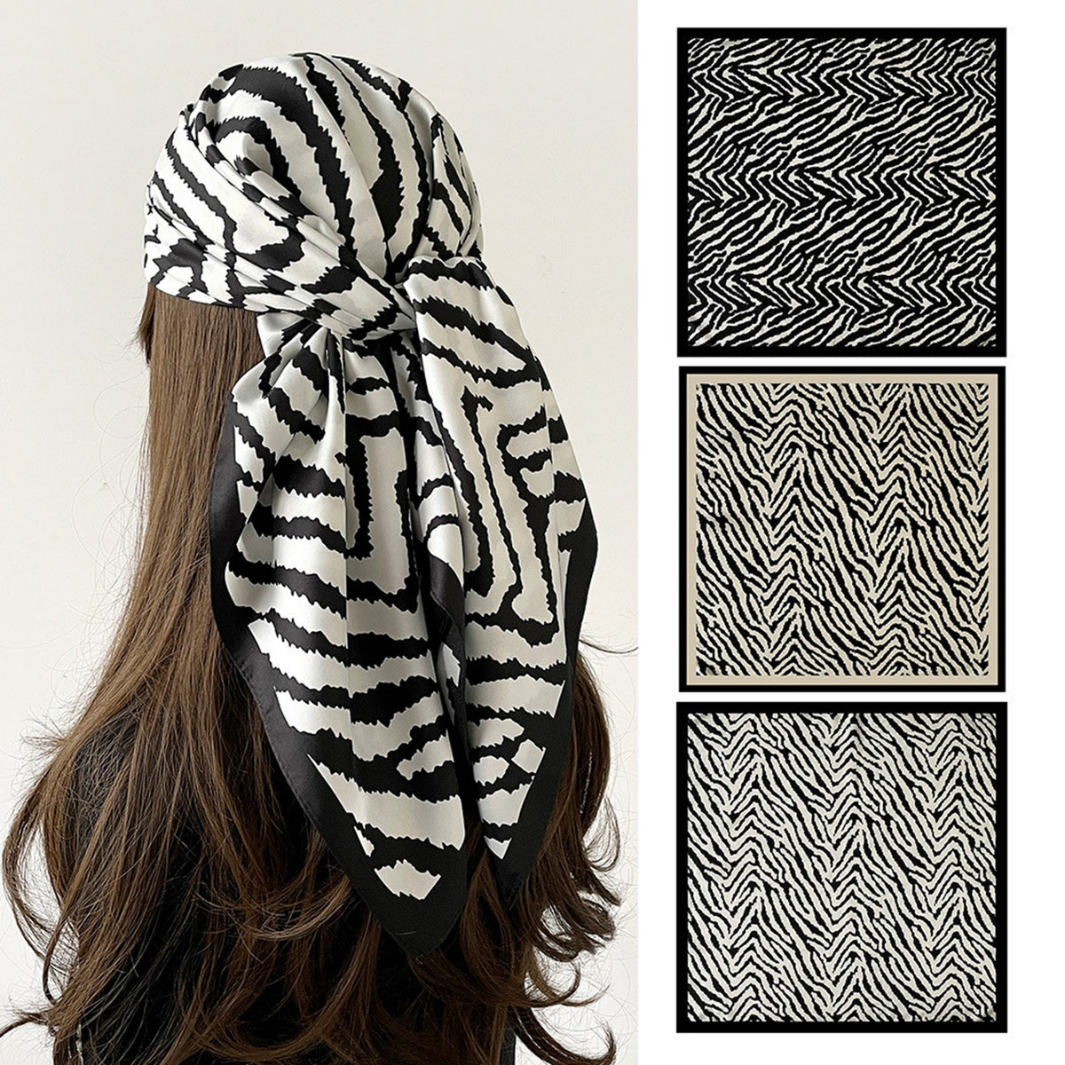 Custom 35.5" x 35.5" Polyester Twill Polyester Square Scarf Women's Fashion Square Neck