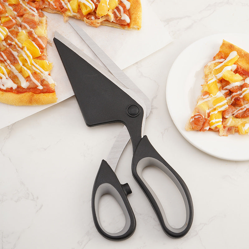 Pizza Scissors Cutter One-Handed Operation Stainless Steel Pizza Spatula Slicer