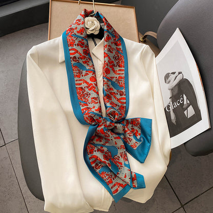 Custom 5.9" x 59" Long Silk Like Neck Scarf Women's Fashion Bandana