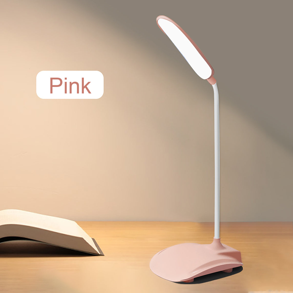 3 Level Brightness Adjustable USB LED Desk Lamp w/USB Charger