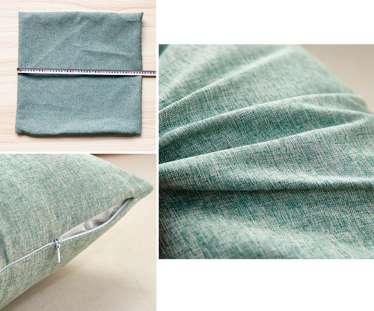 11.8 x 19.7" Embroidery Premium Square Linen Throw Pillowcase With Hidden Zipper