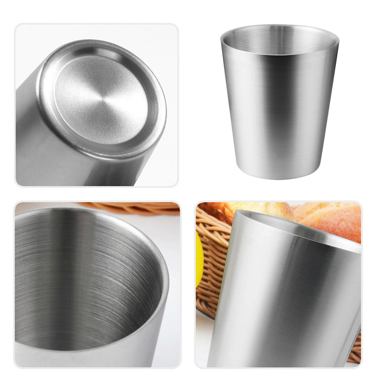 10 Oz. Double Wall Matte Stainless Steel Cup