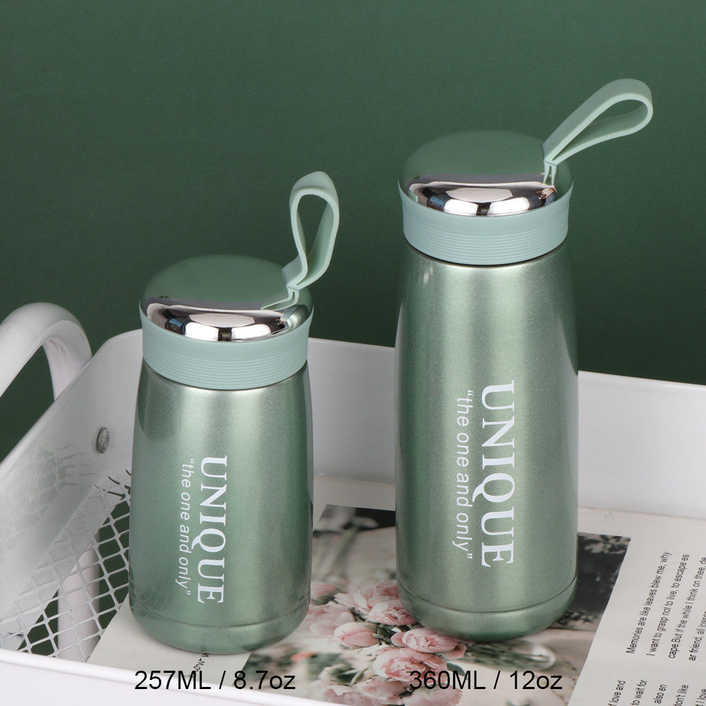 12oz/360ML 304 Stainless Steel Mini Insulated Water Bottle With Screw-on Lid Portable Vaccum Mug