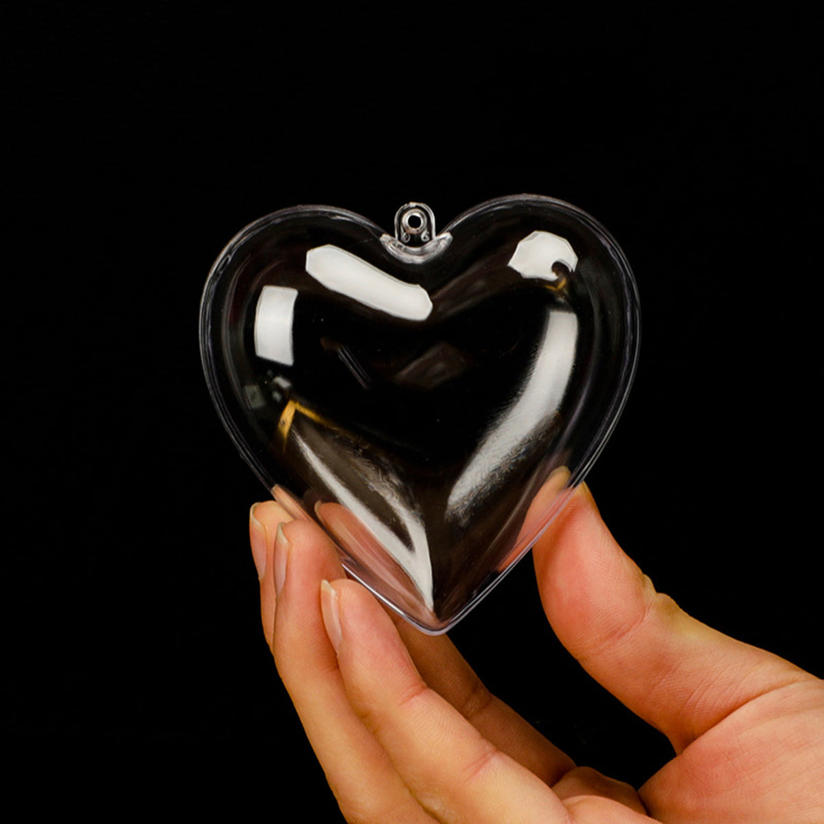 3.15" Acrylic Heart Shaped Fillable Ornaments DIY Christmas Ball