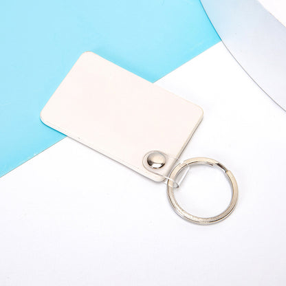 Rectangle PU Leather Keychain for Car Home Key Ring Strap Holder Lanyard Universal Key Fob Keychain