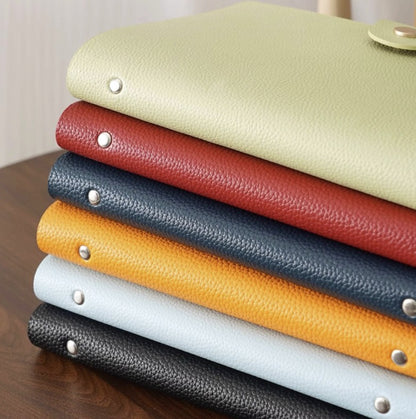 A5 Soft Lychee Texture Leather Binder Loose-leaf Notebook W/ Pen Holder