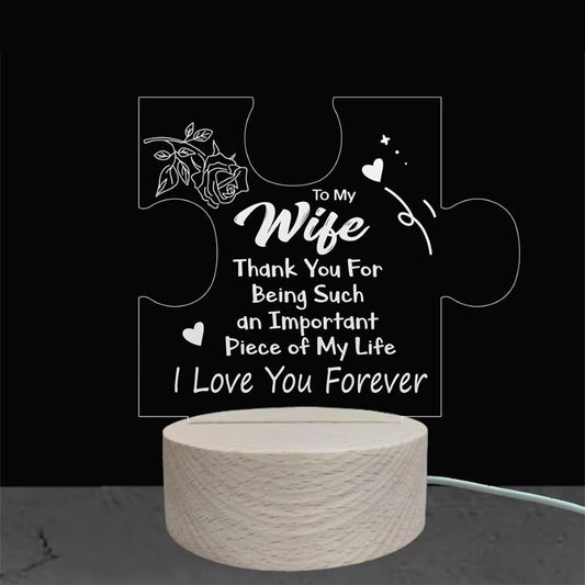 Custom Transparent LED Night Light Light Up Sign With Plastic Light Base