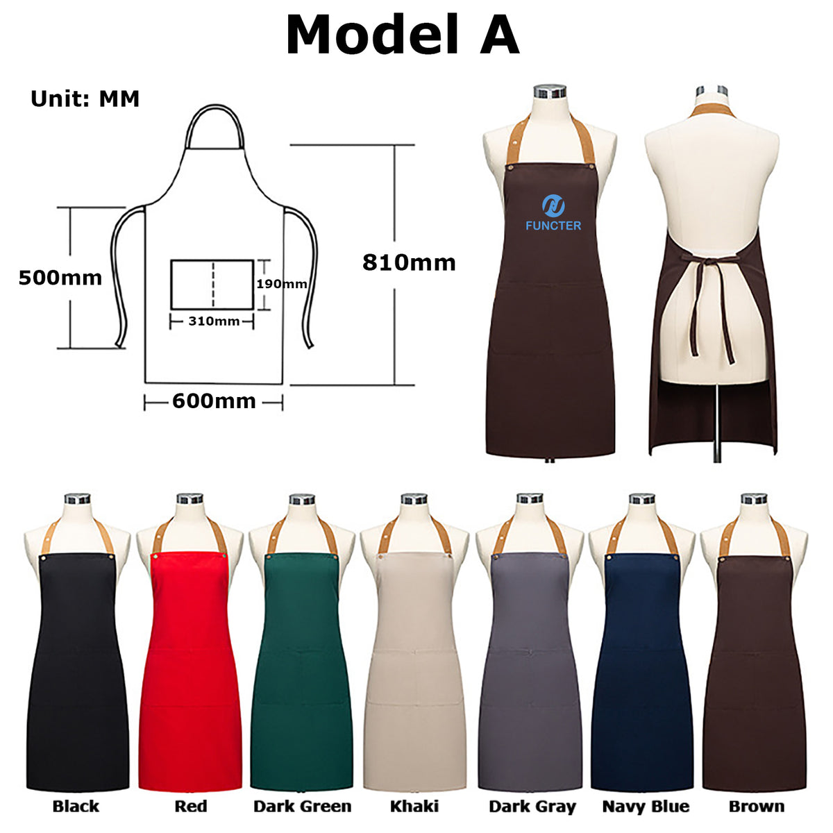 Unisex Canvas Bib Apron for Kitchen Crafting BBQ Outdoors(Model A)