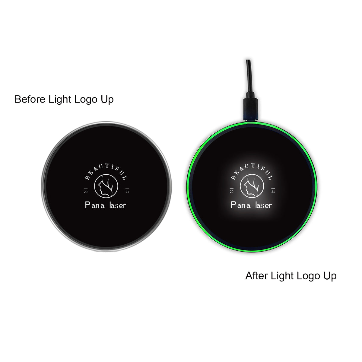 Flashing LED Light Up Wireless Charger (White Light)