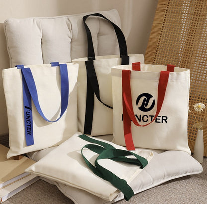 Minimalist Canvas Tote Bag 16" X 14" W/ Ribbon