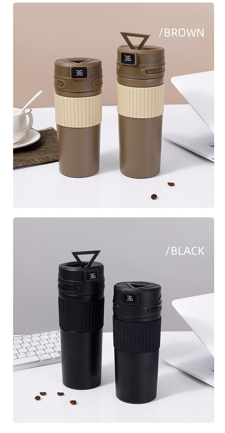 16Oz/480ml Smart LED Water Bottle Vacuum Insulated Bottle Thermal Cup W/ Digital Temperature Display