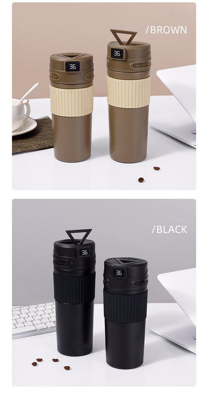 16Oz/480ml Smart LED Water Bottle Vacuum Insulated Bottle Thermal Cup W/ Digital Temperature Display