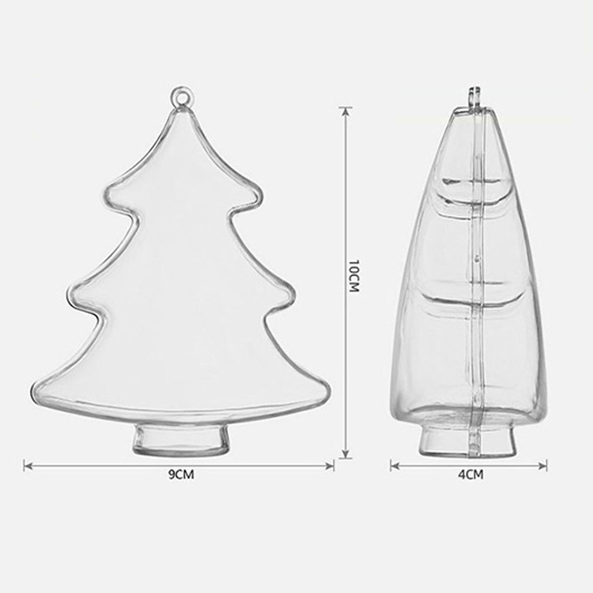 Christmas Tree Shaped Acrylic Fillable Ornaments DIY Christmas Ball