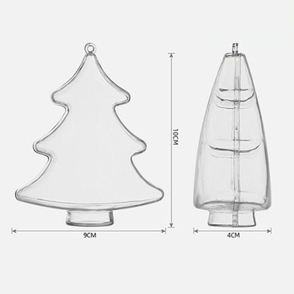 Christmas Tree Shaped Acrylic Fillable Ornaments DIY Christmas Ball