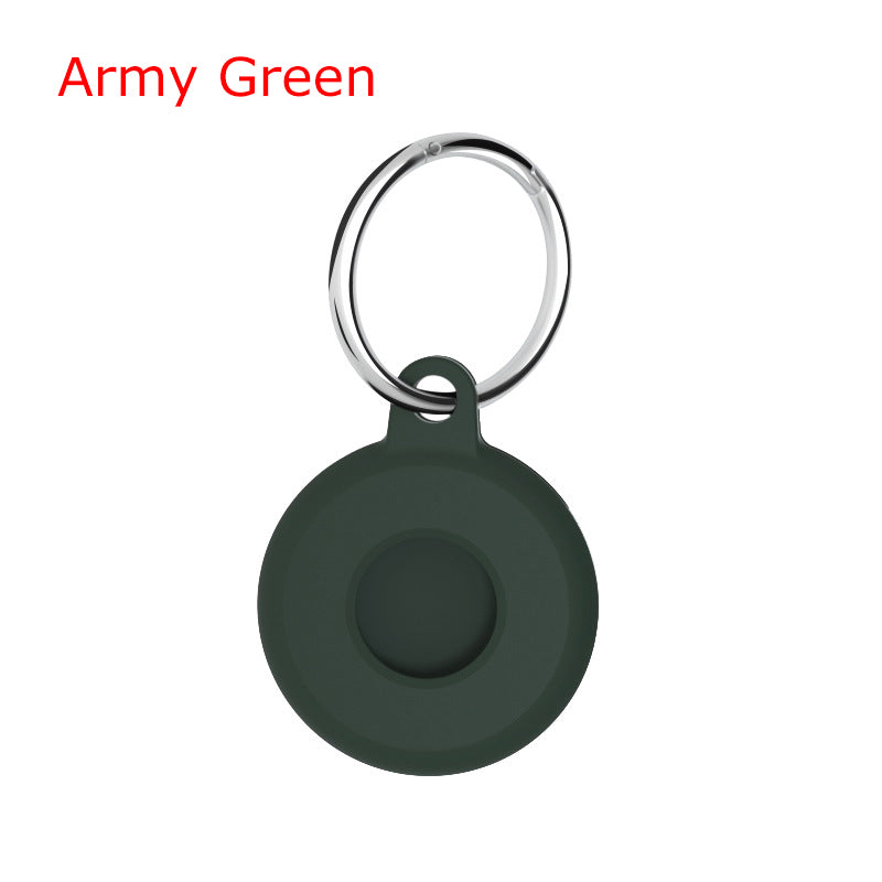 Circular Silicone Key Tag Tracker Cover Access Card Sleeve Anti-Lost Protector Holder W/ Key Ring