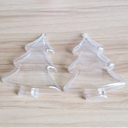 Christmas Tree Shaped Acrylic Fillable Ornaments DIY Christmas Ball