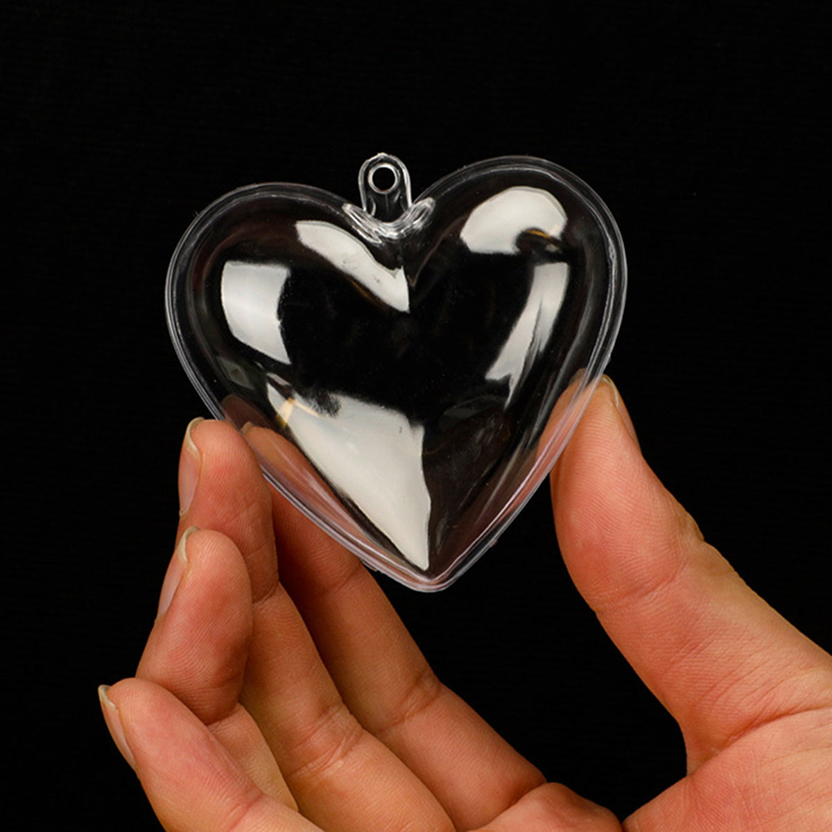 2.36" Acrylic Heart Shaped Fillable Ornaments DIY Christmas Ball