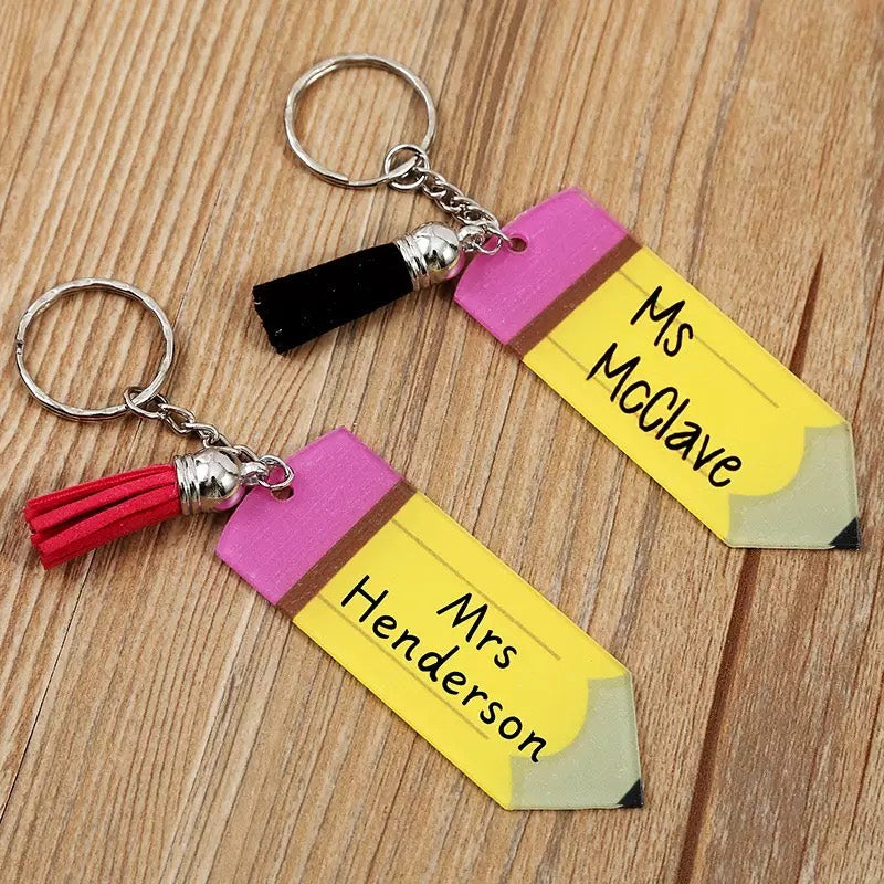 Custom Stylish Pencil Tassel Gift Keychain