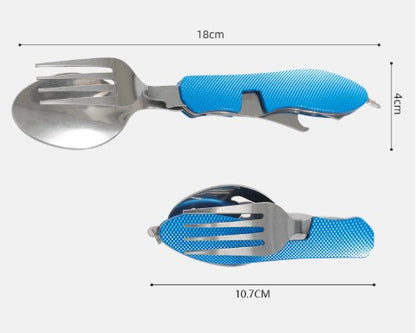 Outdoor Portable Stainless Steel Multifunctional Folding Camping Detachable Spork
