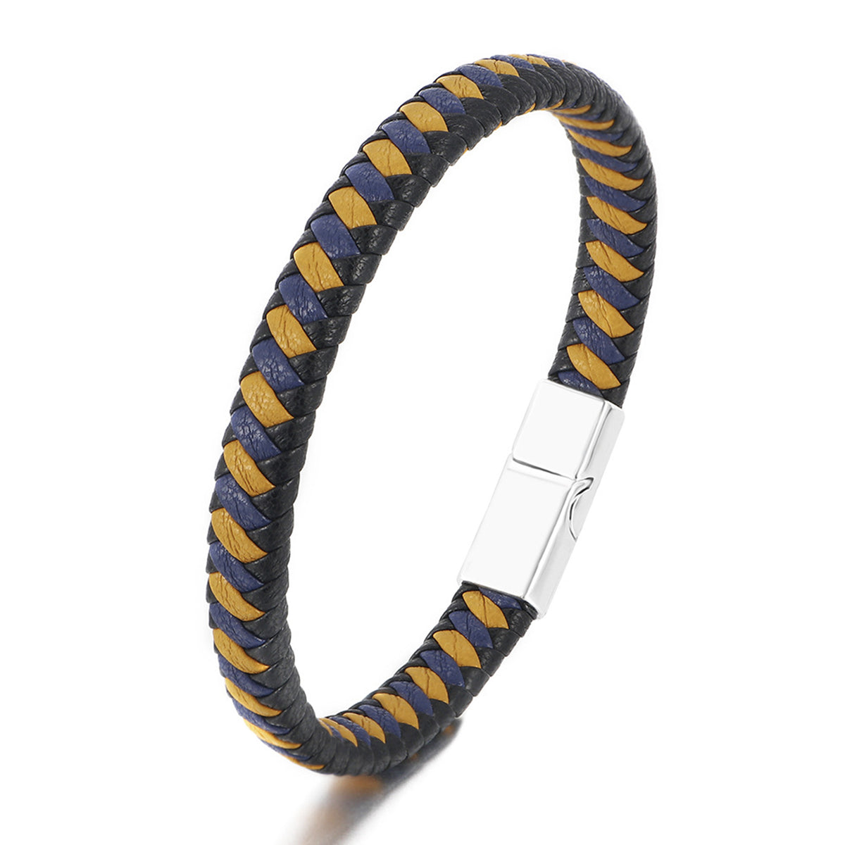 Woven PU Bracelet with Matel Closure