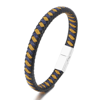 Woven PU Bracelet with Matel Closure