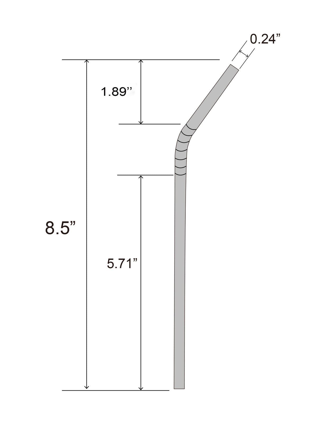 Dimensions Bent Straw