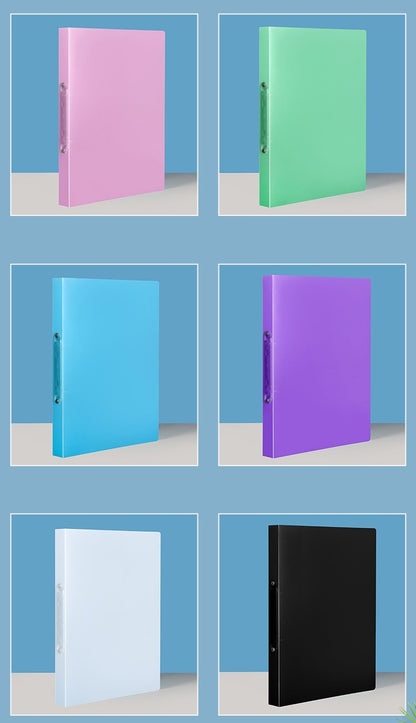 A4 Plastic 4-Ring Binder Document Organizer Folder Rounded Rings Binder