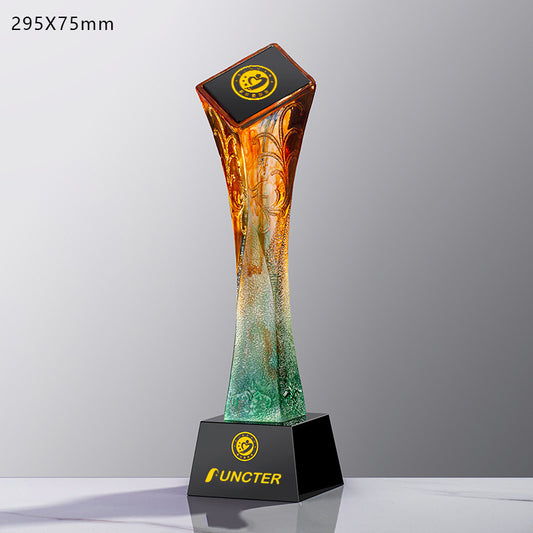 Top Sales Resin Trophies w/A Black Crystal Base