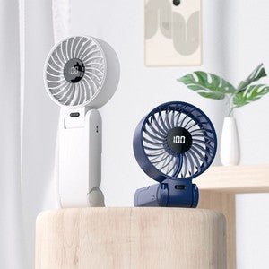1800mAh Foldable Hanging Neck Cooling Mini Fan Speed (1-100) LED Display
