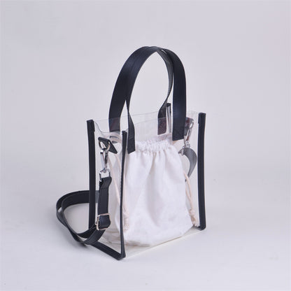 Stadium Approved Bag PVC Transparent Shoulder Bag Clear Bag Crossbody Bag W/ Separate Drawstring Bag